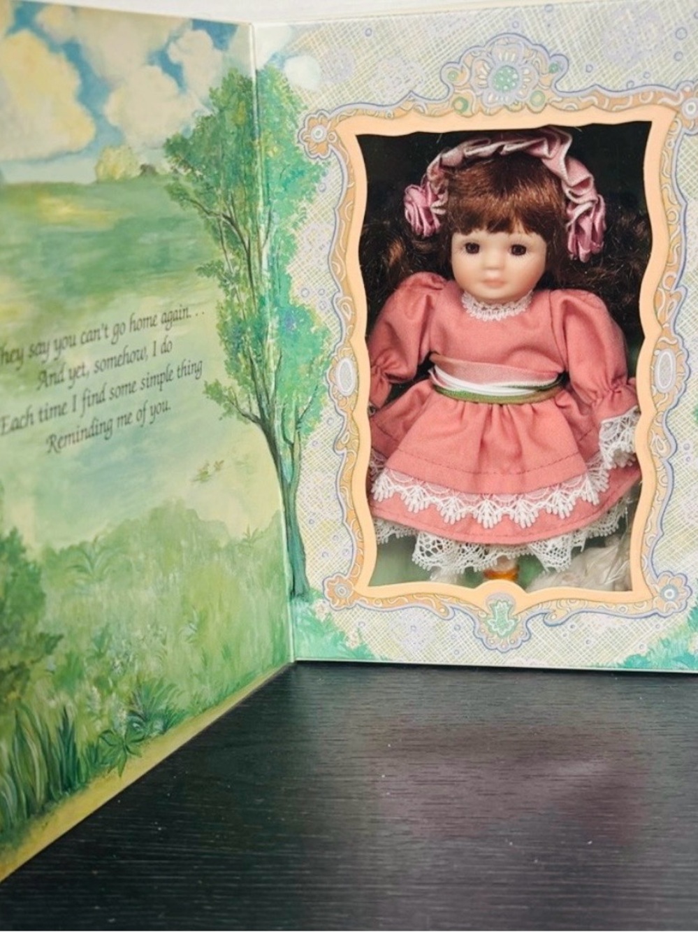 Pink Porcelain Collector Doll with Lace Dress